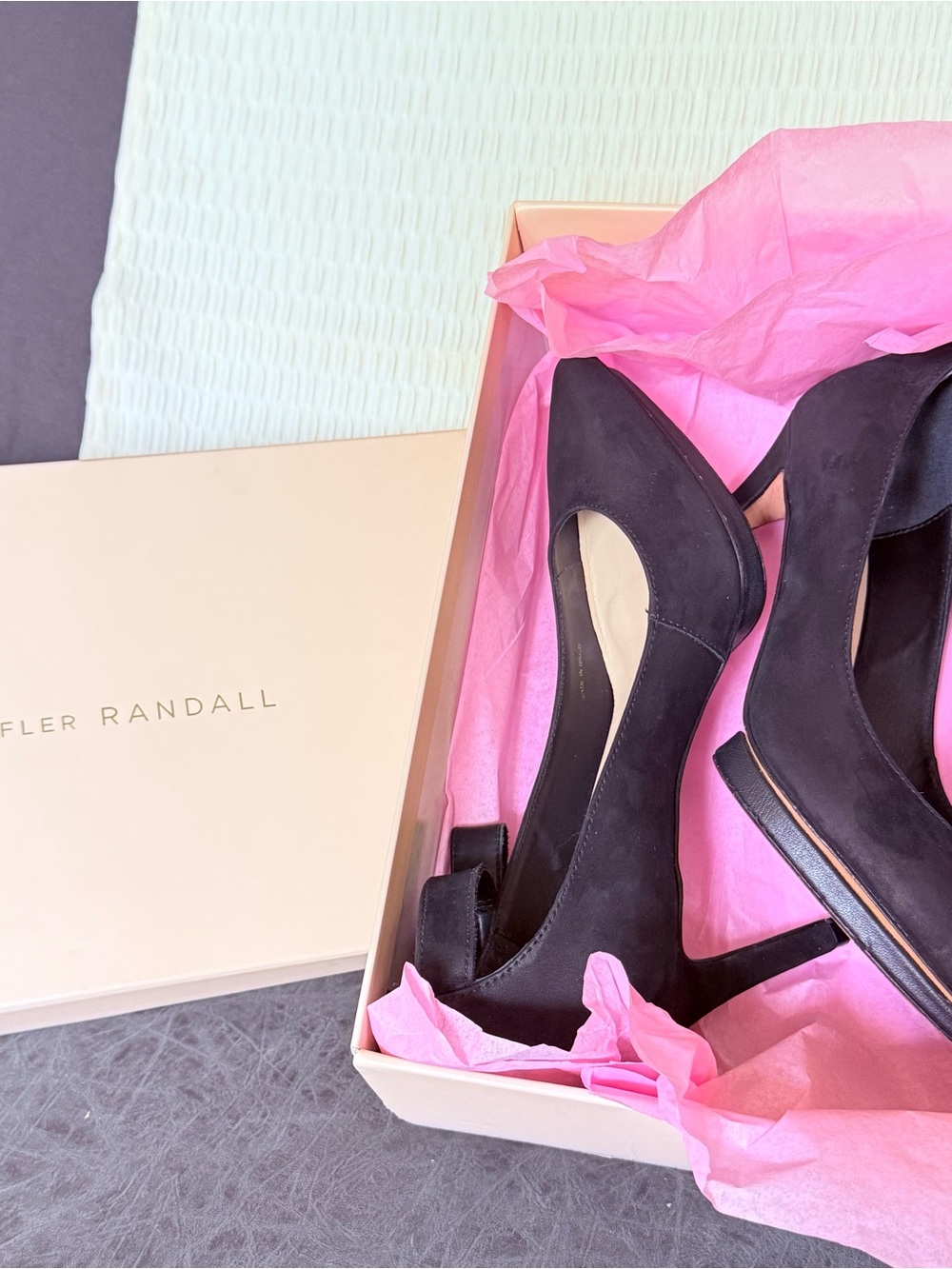 Loeffler Randall Black Suede Pointed-Toe Stiletto Pumps